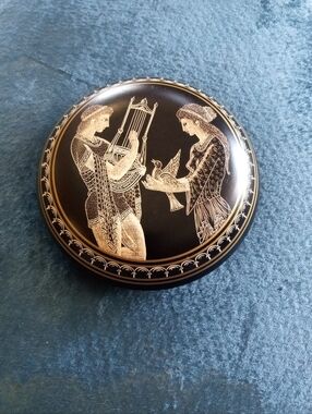 EXQUISITE Handmade Bailas Pottery From Greece 5" Trinket Box